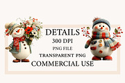 Whimsical Christmas Snowman Clipart, a Seasonal Illustration by Designworld (Thumbnail 4 of 9)