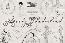 Spooky Party: Halloween Line Art Set by  in Illustrations