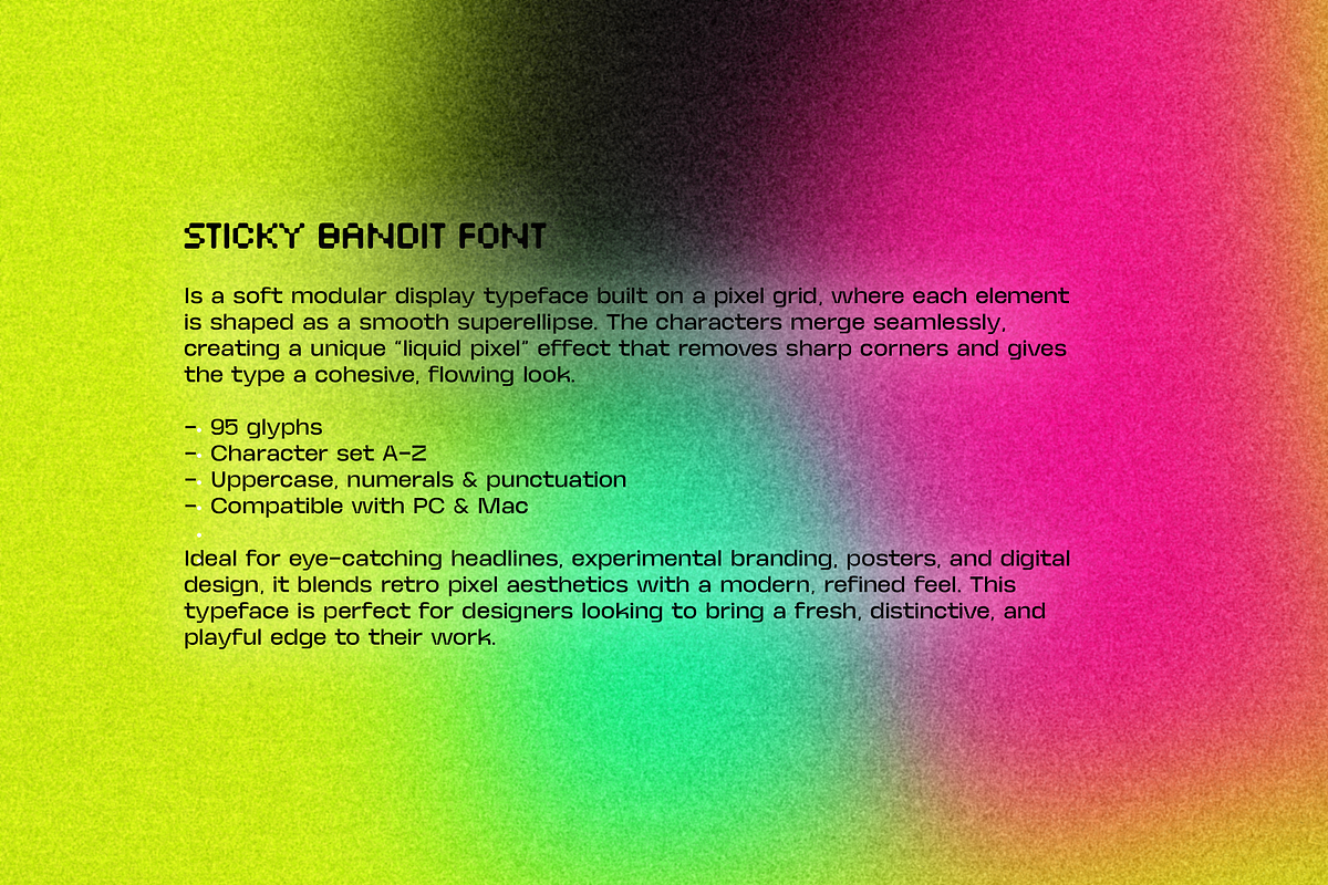 Sticky Bandit Font, a Sans Serif Font by Alex Blogoodf (Photo 2 of 9)