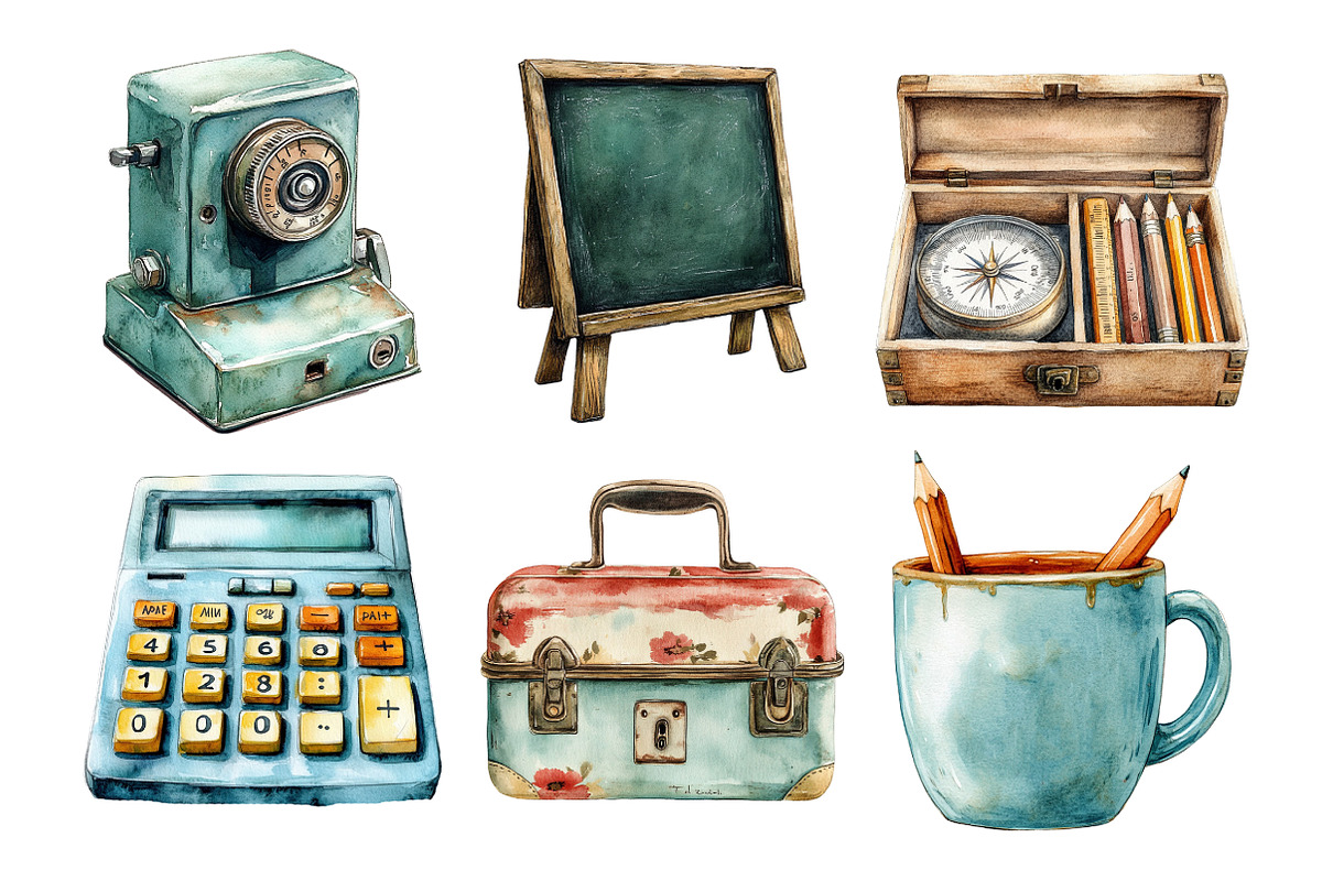 Back to School Retro School Clipart, an Illustration by Daily.Designs (Photo 3 of 5)