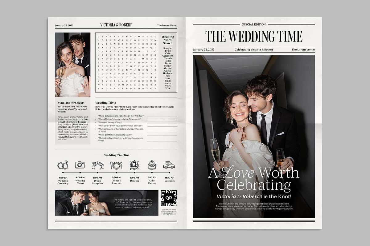 Wedding Newspaper Template, a Brochure Template by BrandPacks (Photo 2 of 4)