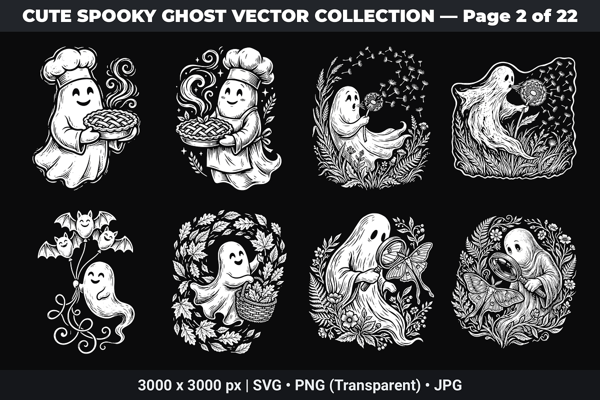 Cute Ghost SVG Bundle Vol - 01, an Object Graphic by XPERTDESIGNER (Photo 13 of 21)