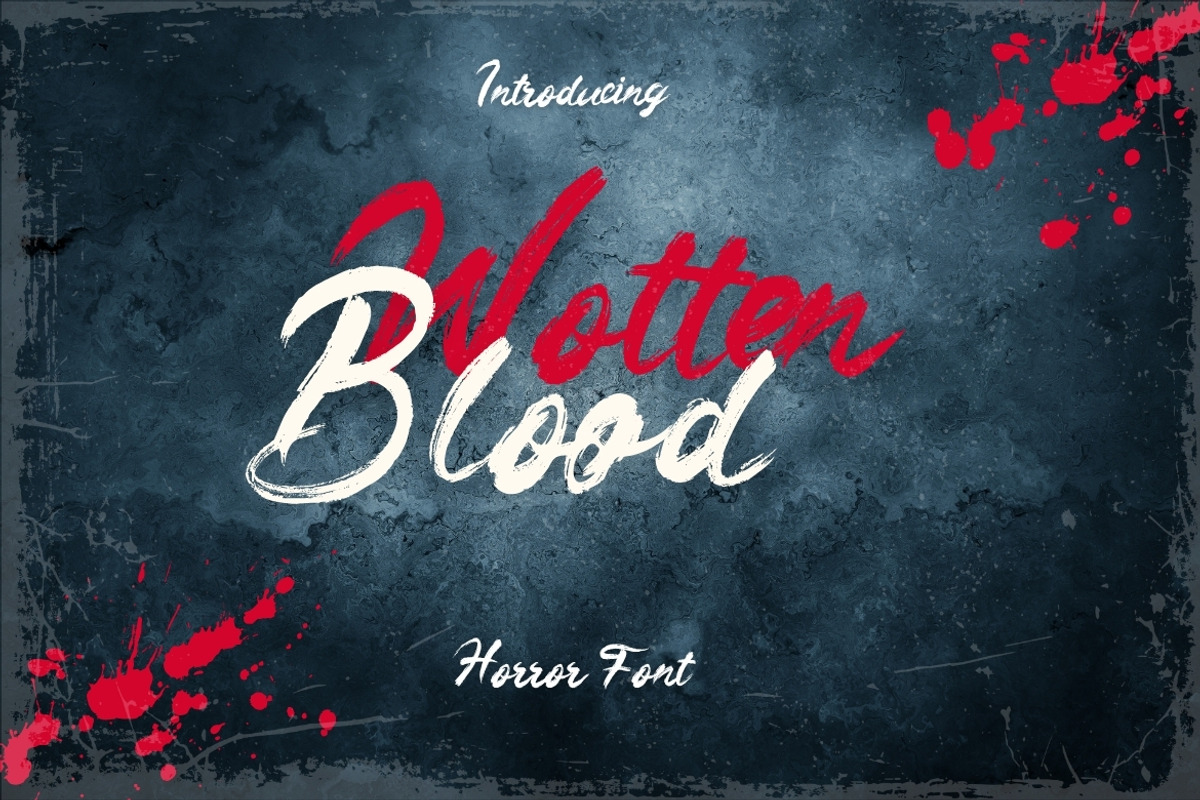 Wotten Blood - Horror Brush Font, a Handwritten Font by Dhabee (Photo 1 of 8)