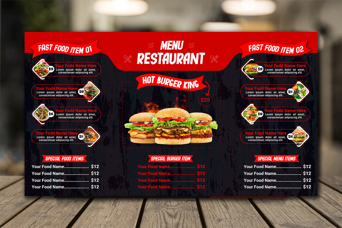 Digital Fast Food Menu Template, a Stationery Template by MRI STUDIO (Photo 4 of 4)
