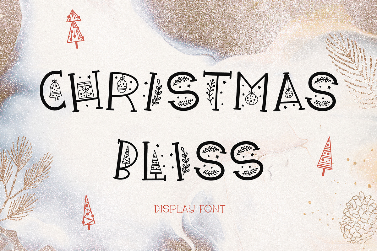 Christmas Bliss. Display Font, a Serif Font by DearLetters (Photo 1 of 7)