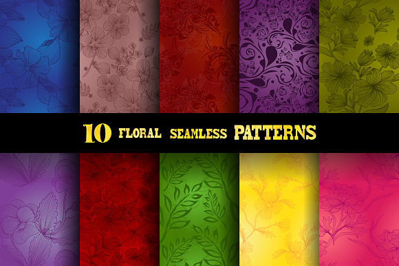 10 Bright Floral Patterns preview 5