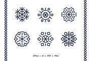 50 vector snowflakes for Christmas, an Outline Icon by Olyzel (Thumbnail 3 of 3)