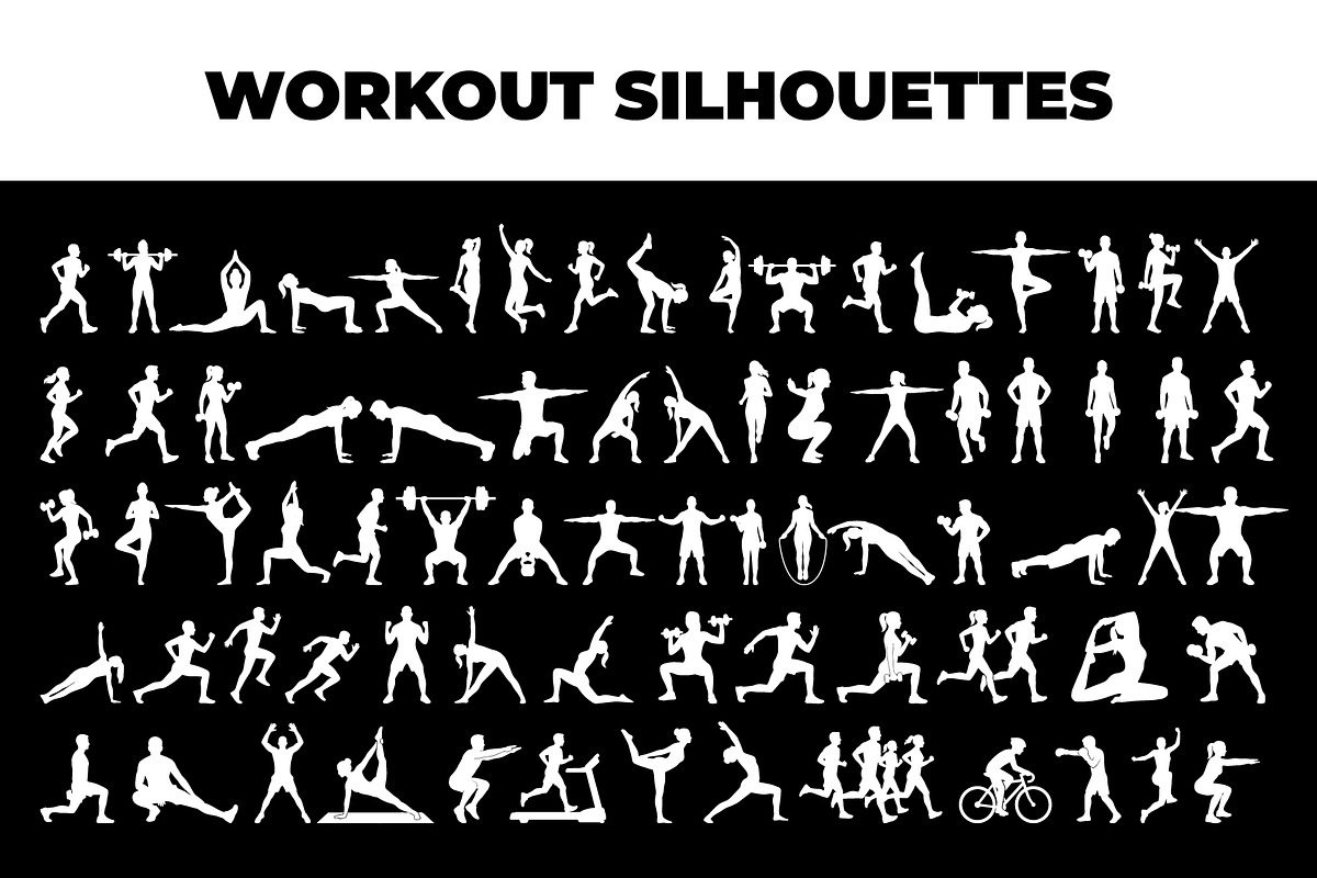People Workout Vector Silhouette, an Object Graphic by nandinigraphics (Photo 2 of 3)