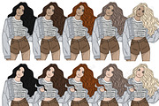 Blogger Girls Clipart, a Person Illustration by GlamArtZhanna (Thumbnail 3 of 5)