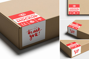 Sticker With Box Mockup, a Packaging Mockup by AndikaGraphic