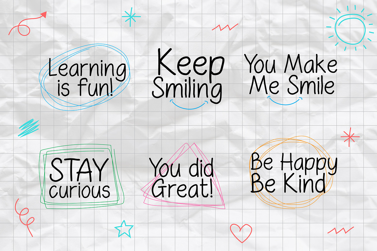Snappy Child – Kids Handwriting Font, a Font by Mily Studio (Photo 3 of 10)