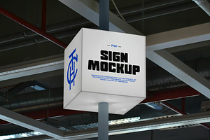 Square Shape Signage Mockup