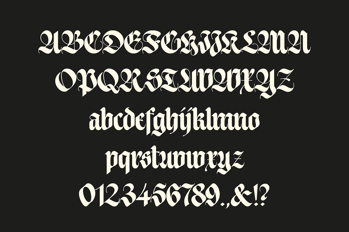 ED Bathurst - Blackletter Typeface, a Blackletter Font by Emyself Design (Photo 3 of 10)