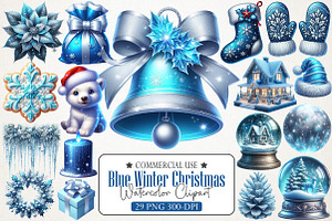 Blue Winter Christmas Aesthetic Pack, an Illustration by RobertsArt