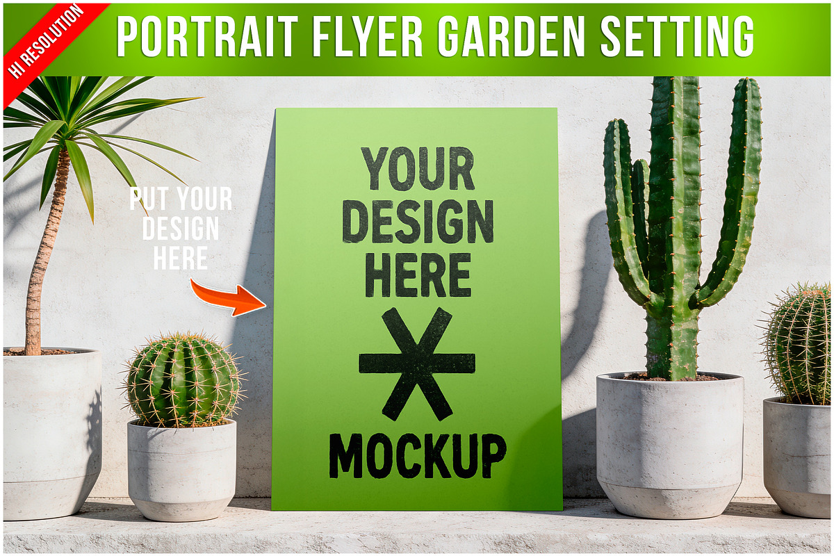 Portrait Flyer Garden Setting PSD, a Product Mockup by Bruno's Shop (Photo 1 of 3)