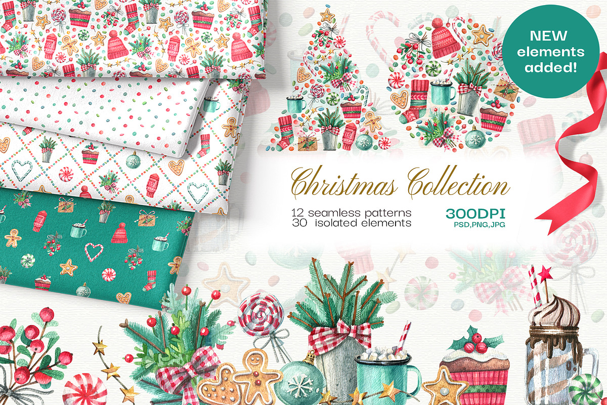 Christmas Collection, a Decorative Illustration by Watercolor by Tonia Tkach (Photo 1 of 9)