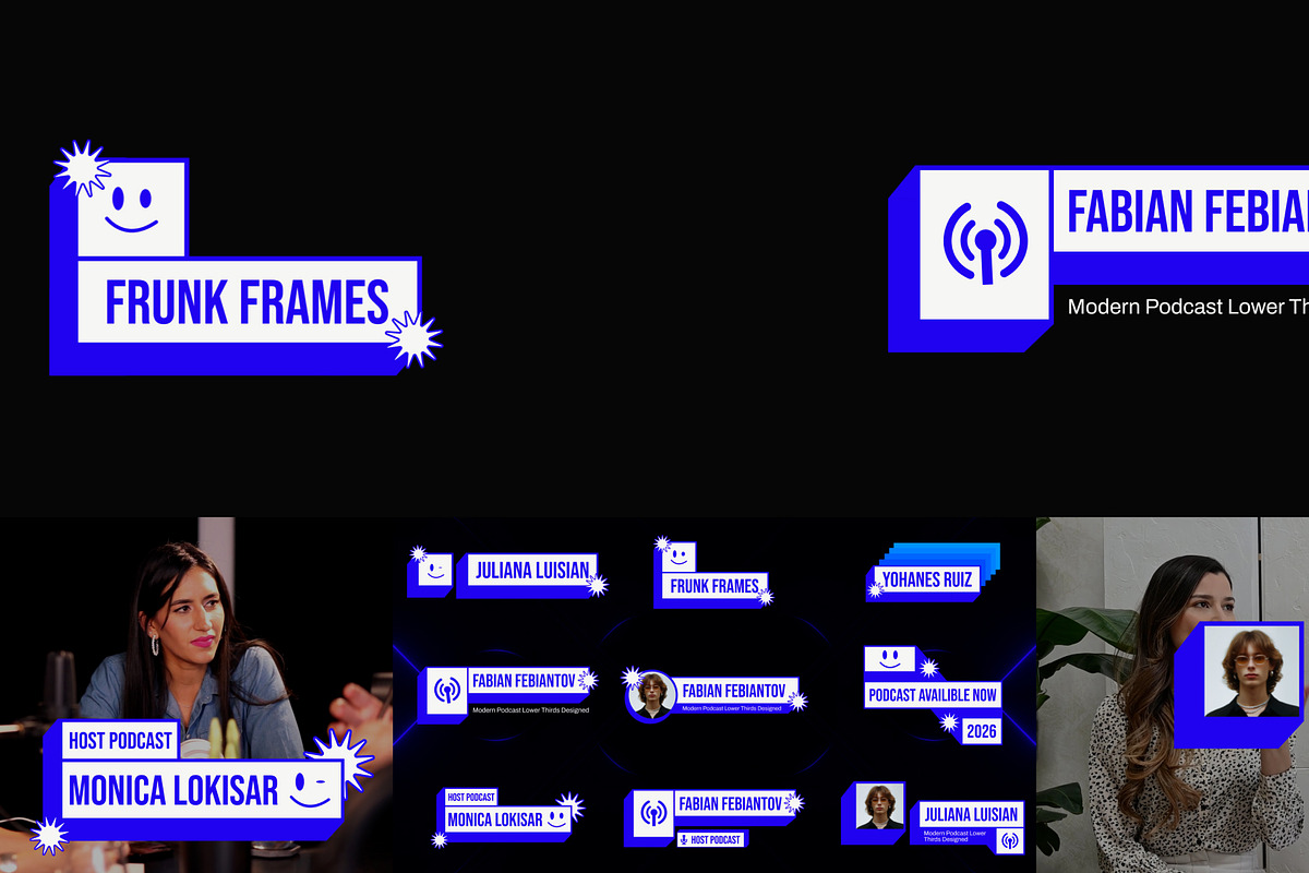 Podcast Lower Thirds After Effect, a Social Media Template by Loin Studio (Photo 1 of 7)