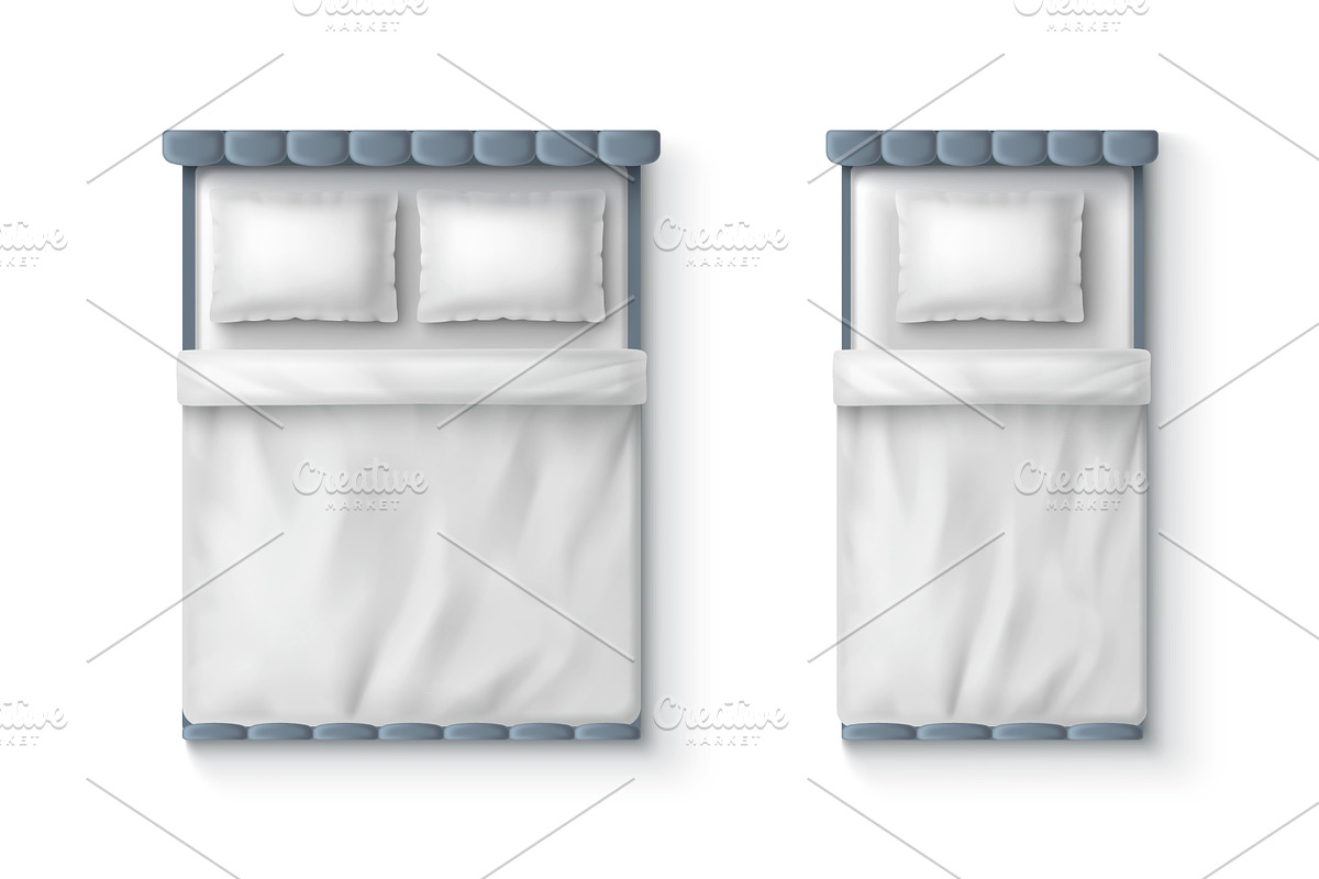 Top view of two beds, an Object Illustration by art PVP - market