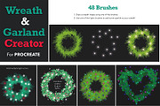 String Lights & Wreath Procreate Set, a Brush Add-On by Studio Kitsch (Thumbnail 5 of 13)