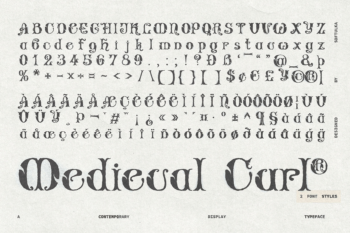 Medieval Curl Typeface, a Handwritten Font by softulka (Photo 8 of 8)