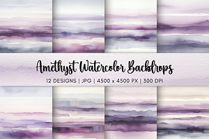 Amethyst Watercolor Backdrops