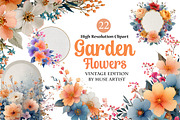Garden Flowers Clipart, an Illustration by DreamArtGraphic (Thumbnail 1 of 4)