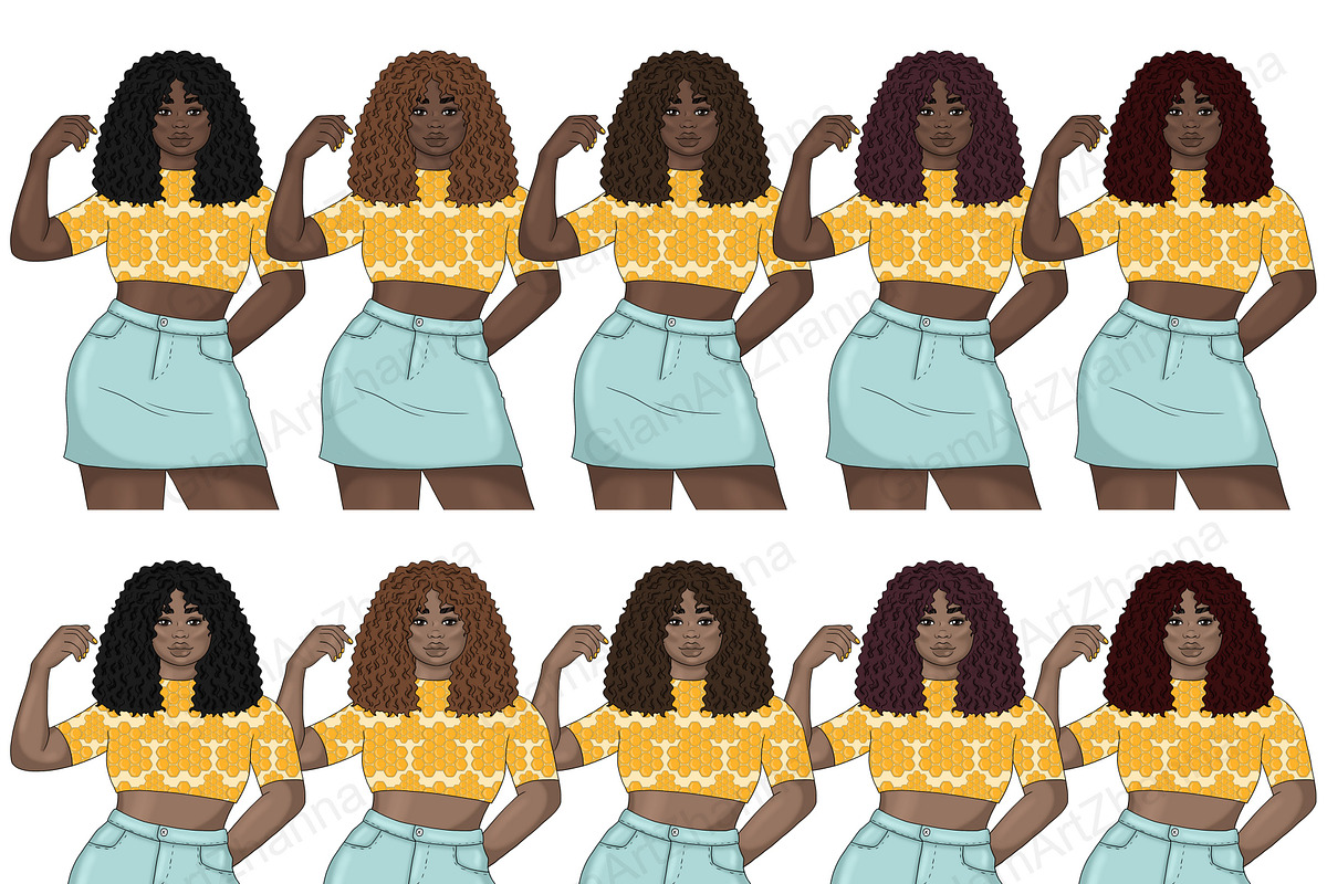 Honey Girls Clipart, a Person Illustration by GlamArtZhanna (Photo 4 of 5)