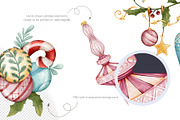 Christmas balls Clipart PNG Set, a Seasonal Illustration by Mespilia (Thumbnail 3 of 5)
