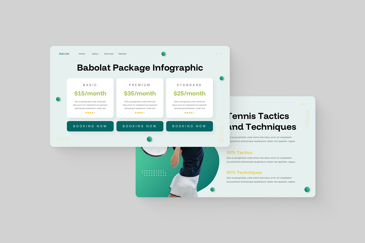 Babolat - Tennis Sport GoogleSlide, a Presentation Template by Annora Studio (Photo 2 of 5)