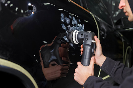 Auto polishing process. Detailing, a Photo by borodai94