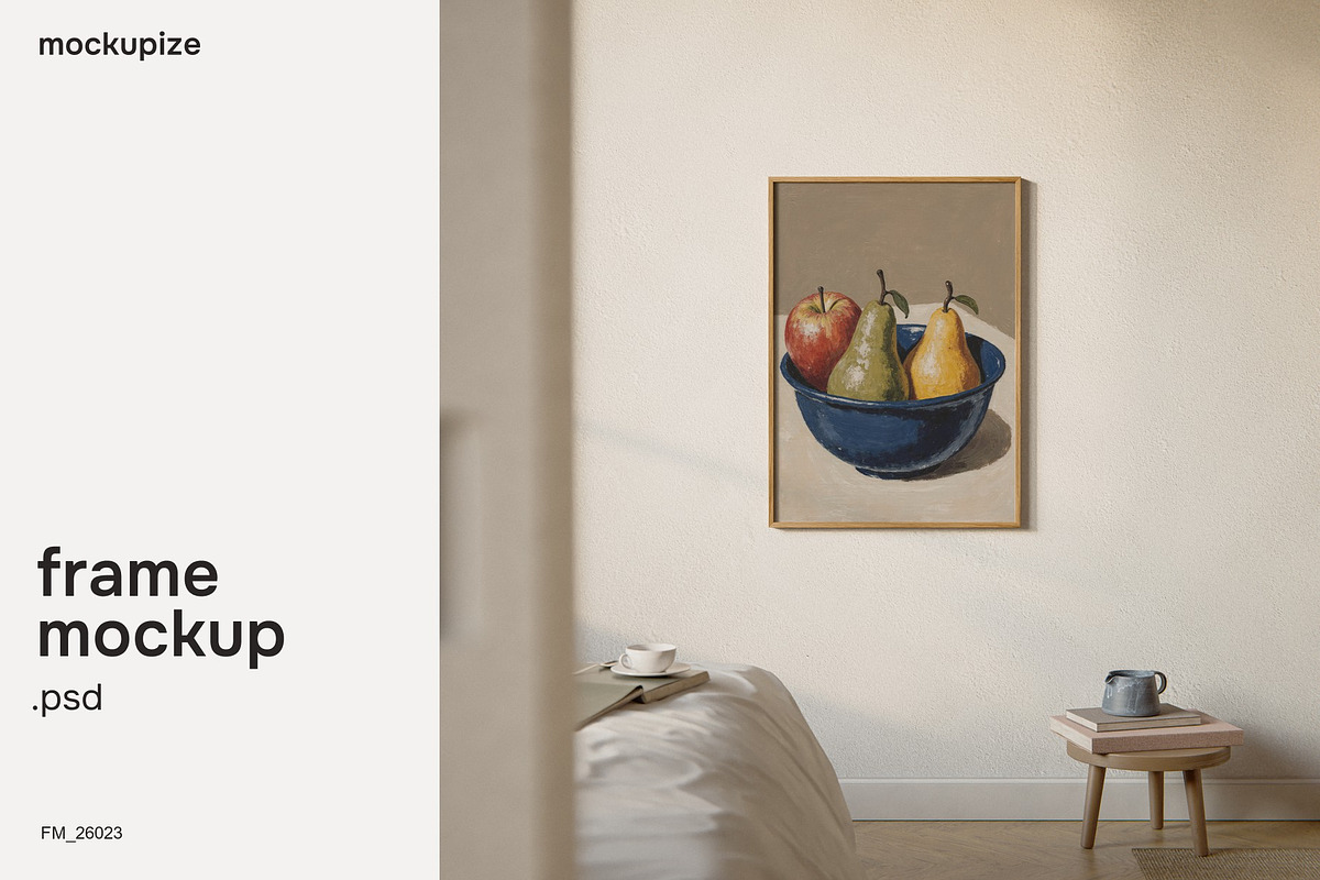 5x7 Bedroom Frame Mockup Natural, a Household Mockup by mockupize (Photo 1 of 7)