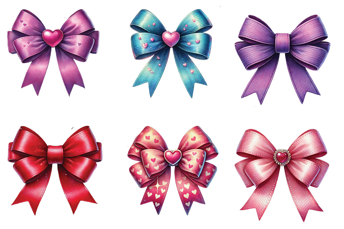 Coquette Valentine Bow Clipart Bundl, an Illustration by DreamCafeArt (Photo 3 of 4)