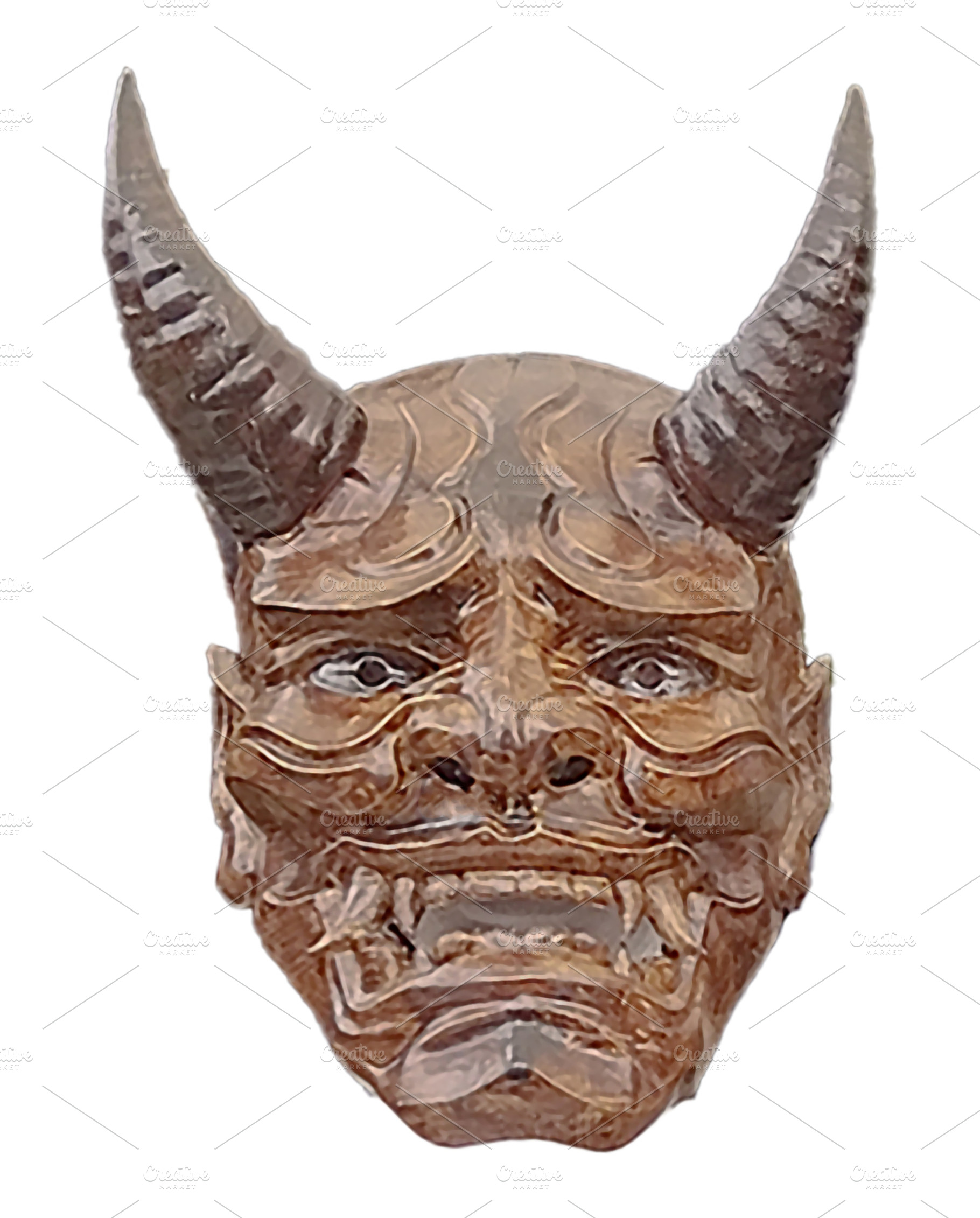 Monster japanese mask isolated photo, an Arts & Entertainment Photo by DanFLCreativo