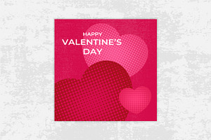 Valentine Card with Halftone Hearts, a Decorative Illustration by PsychocheArt