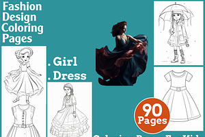 Fashion Design Kids Coloring Pages, an Animal Illustration by martinblan
