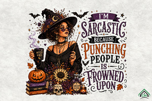 Funny Witch Halloween Sublimation, a Seasonal Illustration by Craft Nest