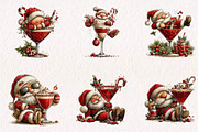 Christmas Cocktail Santa PNG, a Seasonal Illustration by CreationArt (Thumbnail 4 of 7)
