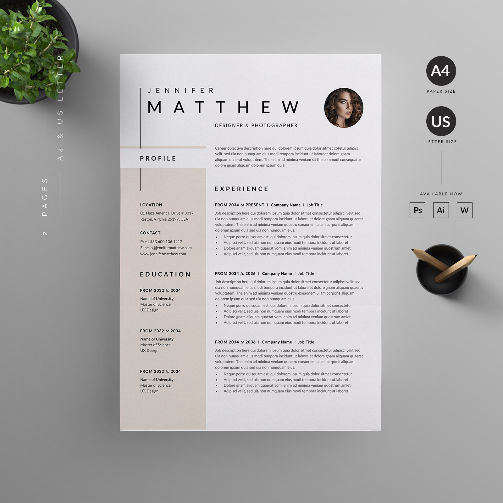 Resume/CV, a Resume Template by Reuix Studio