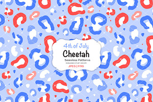 4th Of July Cheetah Leopard Seamless, a Pattern Graphic by KisbyArt