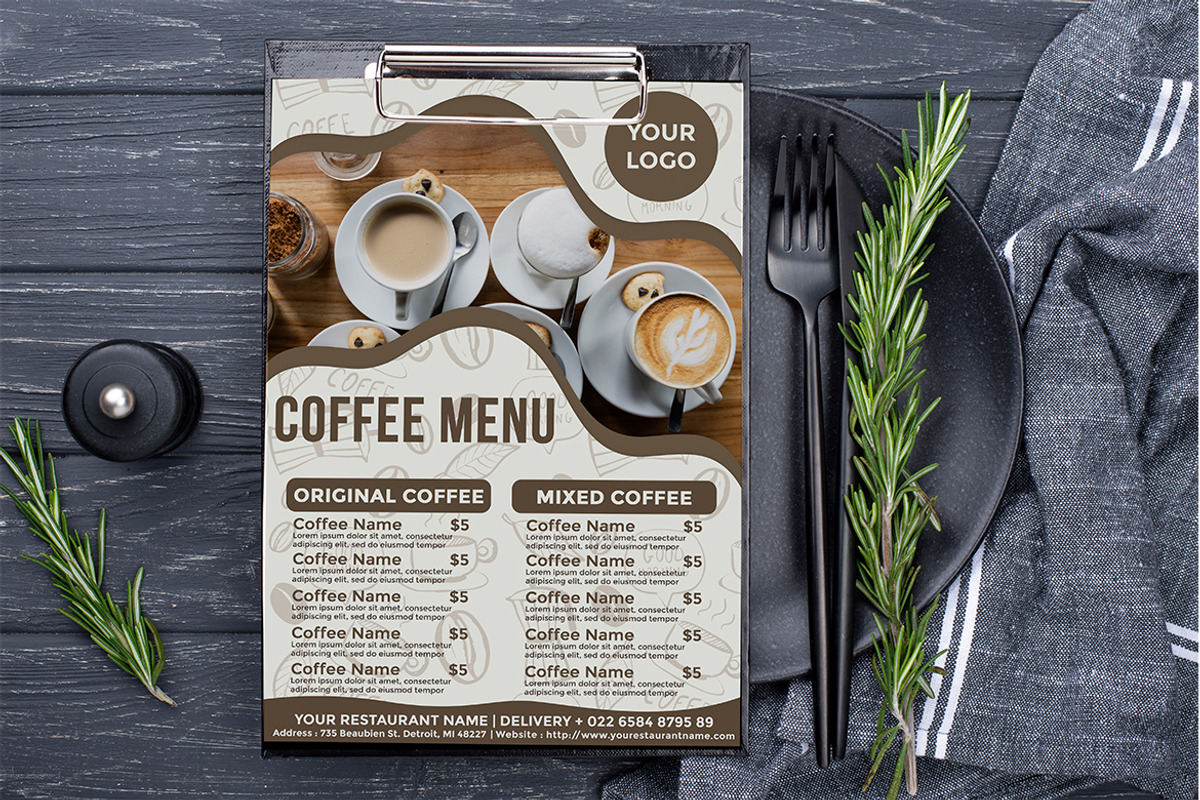 Coffee flyer menu, a Flyer Template by imadeDesign (Photo 3 of 3)