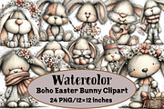 Boho Easter Bunny Clipart, an Illustration by Design Market (Thumbnail 1 of 3)