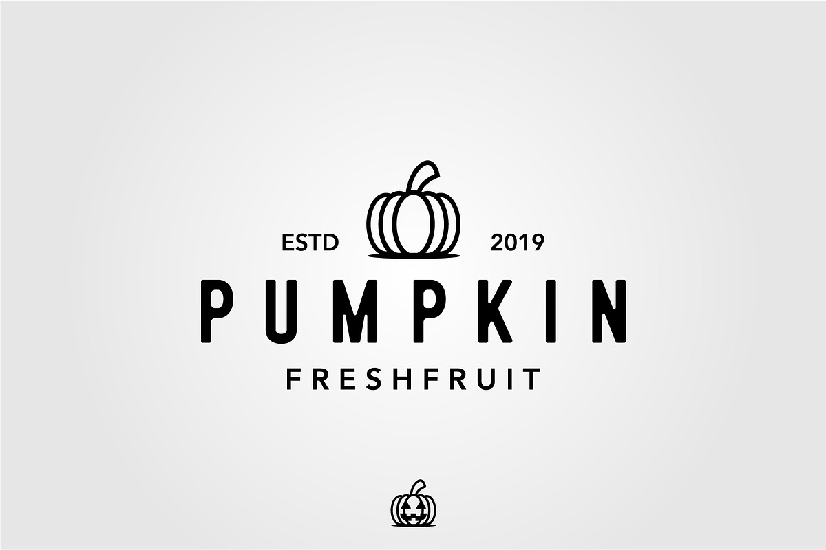 Vintage Line Art Pumpkin Logo Design, a Branding & Logo Template by lawoel