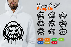 Graffiti Pumpkin Vector SVG PNG Set