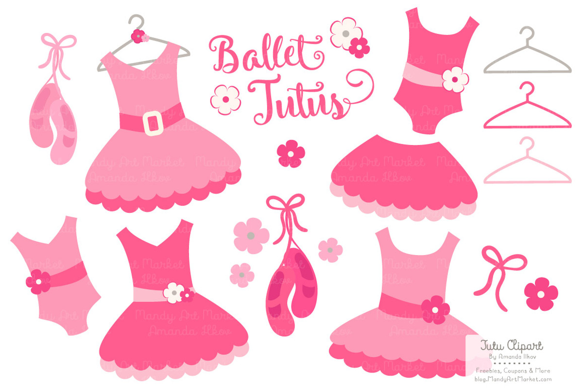 Hot Pink Ballet Tutus Clipart, an Illustration by Amanda Ilkov (Photo 1 of 2)