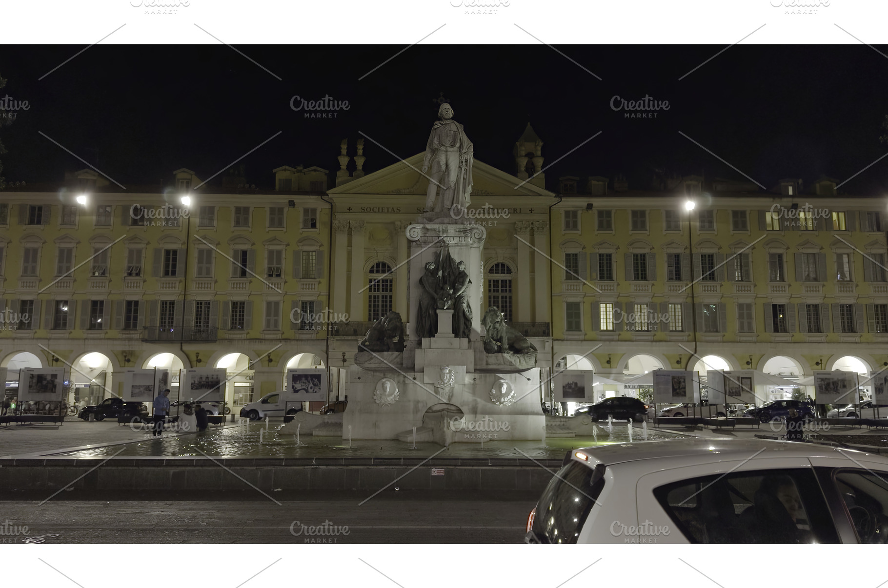 Piazza carlo alberto and monument to, an Architecture Photo by Media Whale Stock