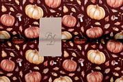 Watercolor Fall Pumpkins Pattern, a Pattern Graphic by SirenaArt (Thumbnail 13 of 13)