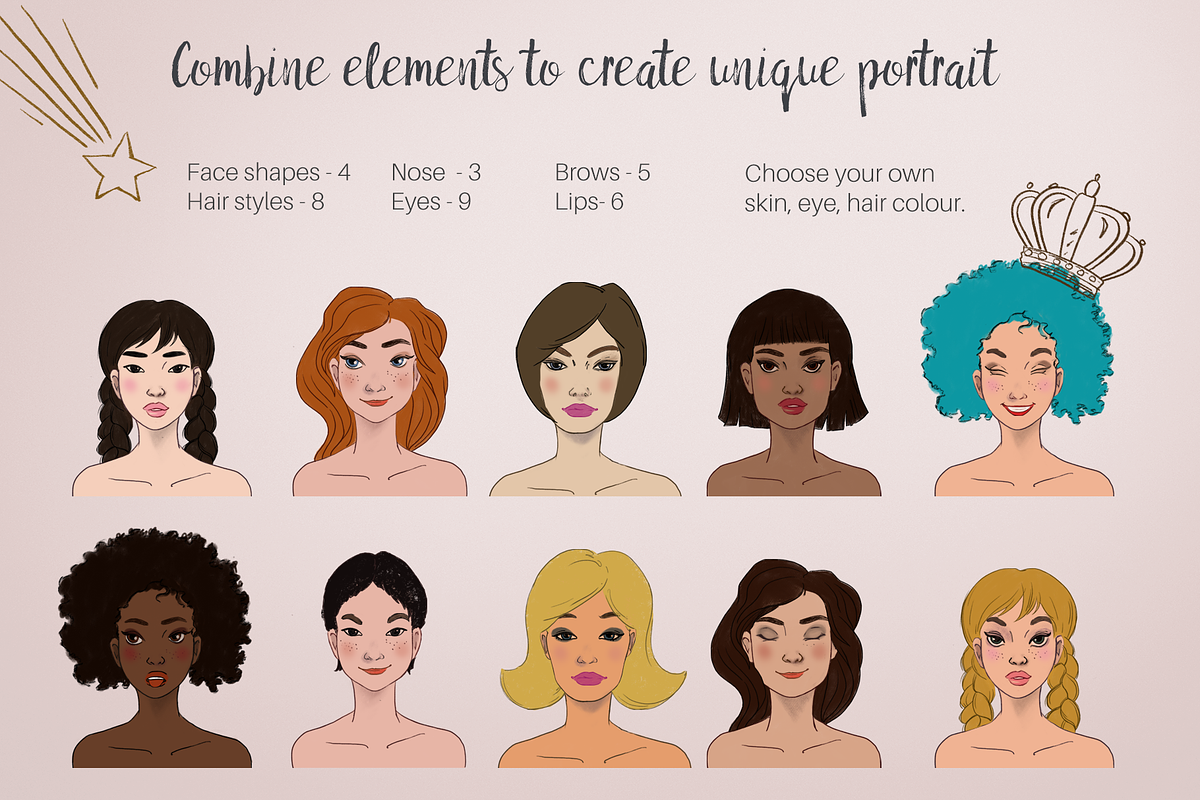 Female Character Creator, a Person Illustration by Patterns and ...