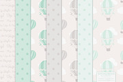 Mint Green Hot Air Balloons, an Illustration by Amanda Ilkov (Thumbnail 5 of 5)
