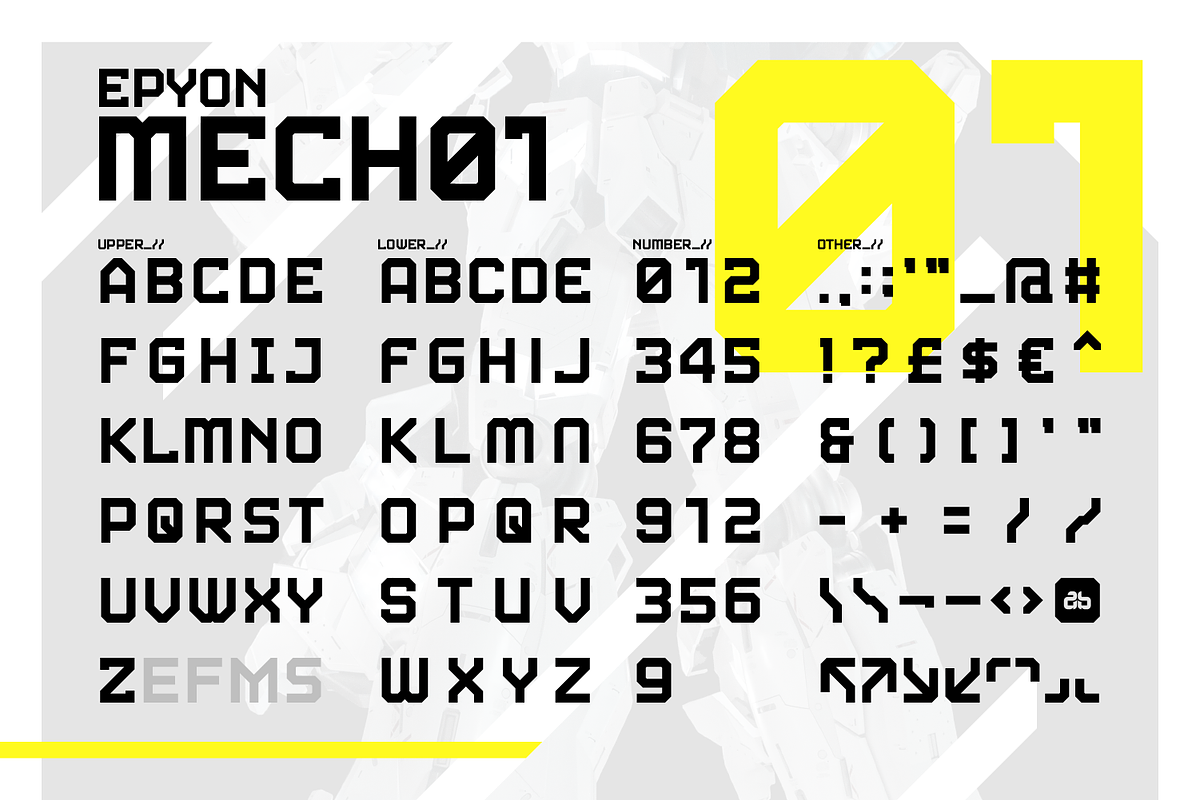 EPYON MECH Futuristic Typeface, a Font by Alex-Banks Type (Photo 3 of 6)