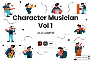 Character Musician Vol 1, a Person Illustration by SLAB! Design